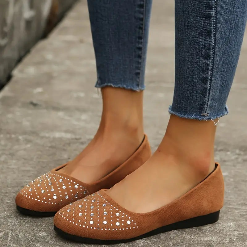 Mona | Dame Rhinestone Flats