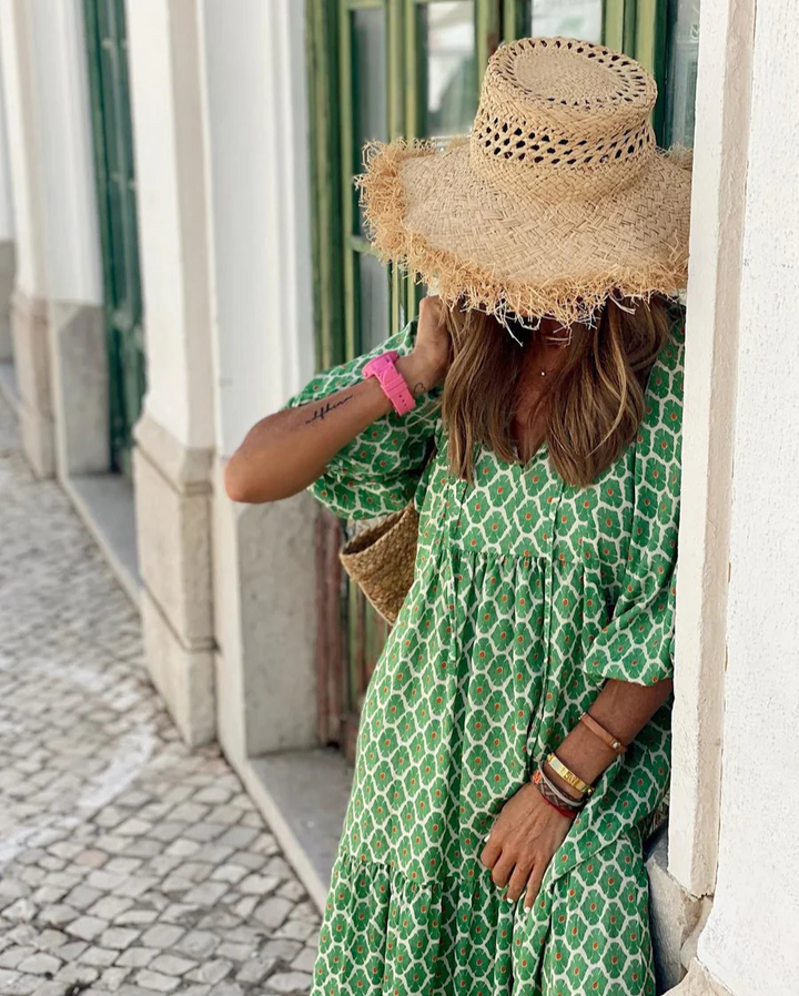 Elin™ | Boheme Bomuld Maxi Kjole