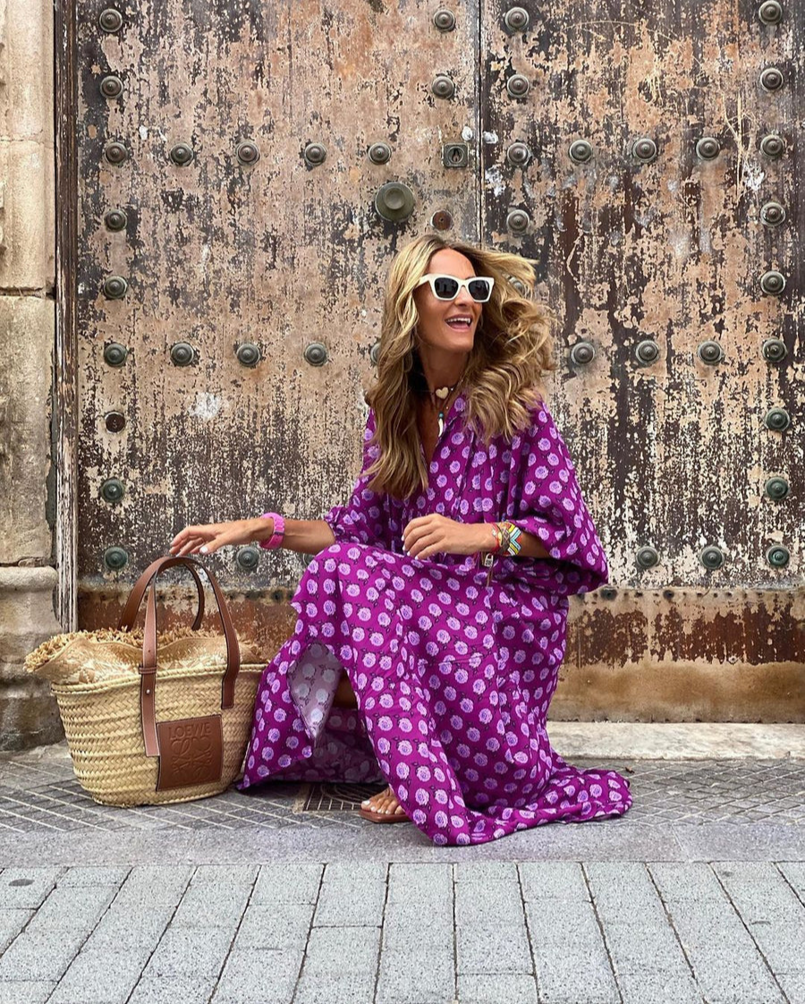 Elin™ | Boheme Bomuld Maxi Kjole