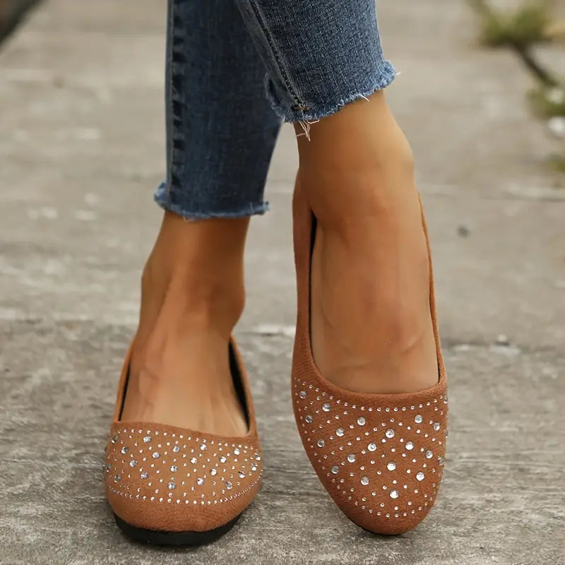 Mona | Dame Rhinestone Flats